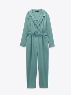 Zara Turquoise Jumpsuit with Belt Size XS